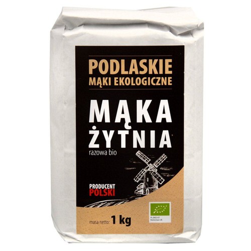 BIO Mąka żytnia. razowa  Podlaskie mąki ekologiczne 1 kg