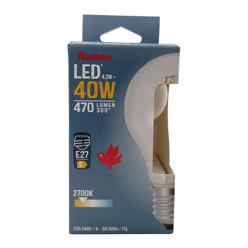 Żarówka LED E27 40W standard ciepła Auchan 1 sztuka