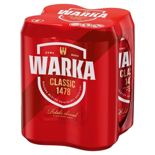 Piwo jasne Classic alk. 5,2% obj.  Warka 4 x 500 ml