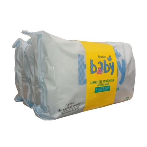 Chusteczki nawilżane Baby Freshness Auchan 3 x 72 szt
