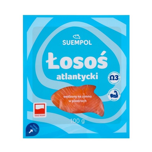 Łosoś atlantycki, wędzony na zimno, plastrowany Suempol 100 g