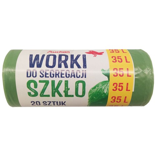 Worki do segregacji śmieci  35L zielone Auchan 20 sztuk