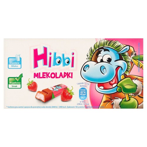 Mlekoladki z nadzieniem o smaku jogurtowo-truskawkowym Hibbi 100 g