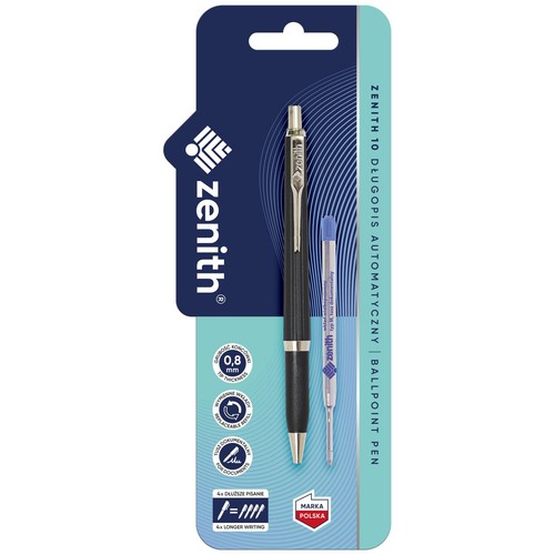 Długopis automatyczny 0,8 mm 10 Classic mix kolorów + wkład 1+1 szt. ZENITH 1 sztuka