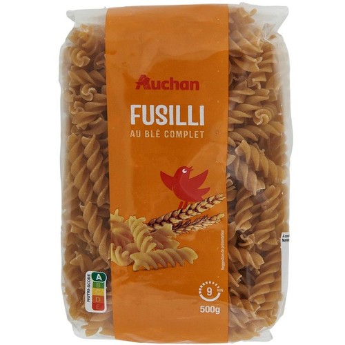 Makaron Fusilli razowy   Auchan 500 g