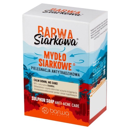 Mydło siarkowe Barwa Siarkowa, 100 g, do pielęgnacji skóry z trądzikiem. Zmniejsza widoczność porów i zmian.