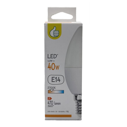 Żarówka świeczka LED E14 40W ciepła Auchan 1 sztuka