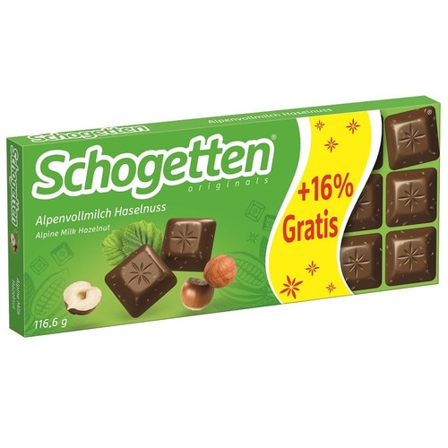 Czekolada mleczna z prażonymi orzechami laskowymi Schogetten 116 g