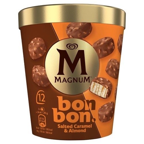 bon bon. Czekoladki lodowe salted caramel & almond   Magnum 204 ml