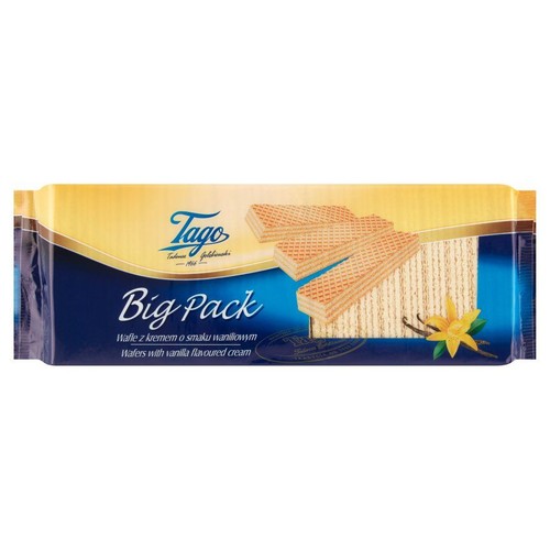 Wafle z kremem o smaku waniliowym   Tago 415 g