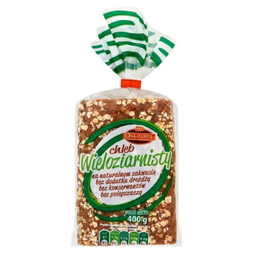 Chleb żytni razowy z ziarnami krojony Oskroba 400 g