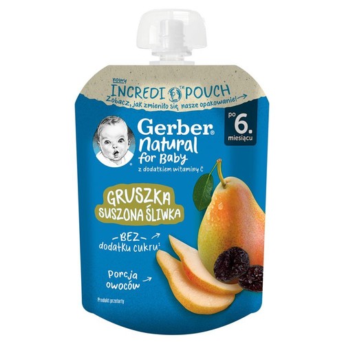 Mus gruszka suszona śliwka po 6 miesiącu Gerber 80 g