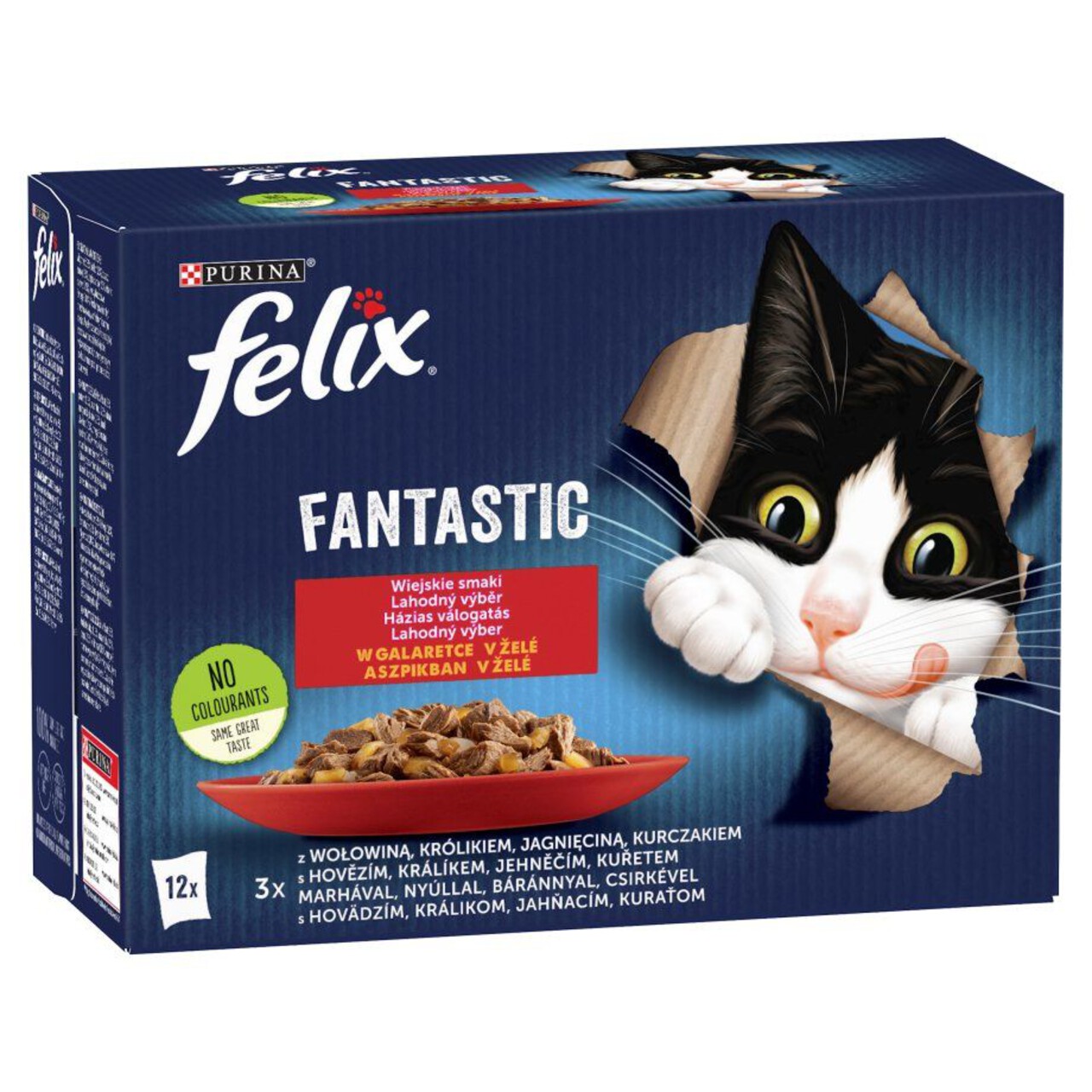 Karma 4 smaki mięsne dla kotów Felix 12 x 85 g