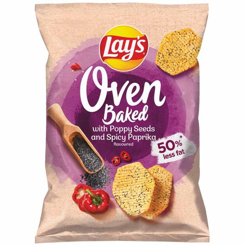 Chipsy Oven Baked z makiem i ostrą papryką   Lays 110 g