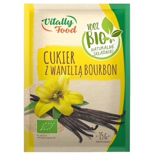 BIO Cukier z wanilią bourbon Vitally Food 15 g