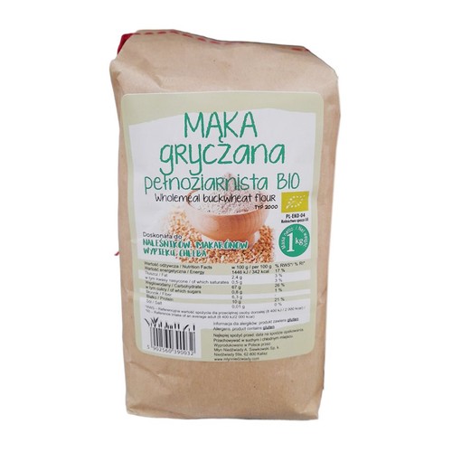 BIO Mąka gryczana pełnoziarnista Typ 2000   Młyn Niedźwiady 1 kg