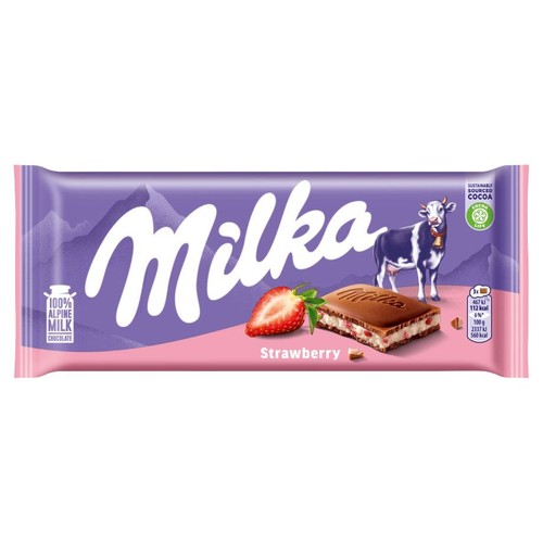 Czekolada mleczna Strawberry Milka 100 g
