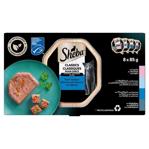 Karma mokra dla kotów Rybne smaki Sheba 8 x 85 g