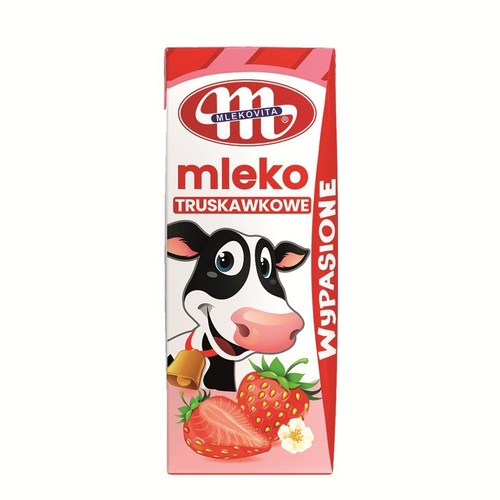Mleko truskawkowe 1.5% UHT  Mlekovita 200 ml