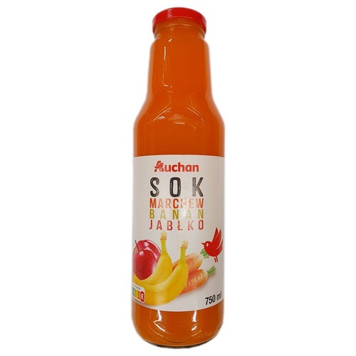 Sok marchew banan jabłko          Auchan 750 ml
