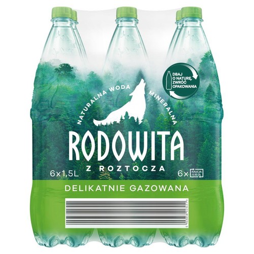 Naturalna woda mineralna lekko gazowana  Rodowita z Roztocza 6 x 1,5 l