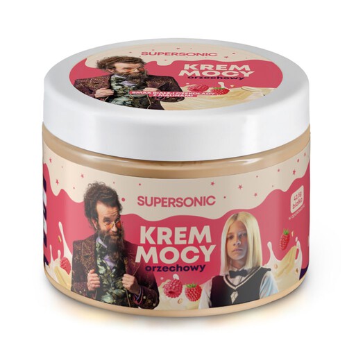 Krem Mocy orzechowy o smaku białej czekolady z malinami  SUPERSONIC 250 g