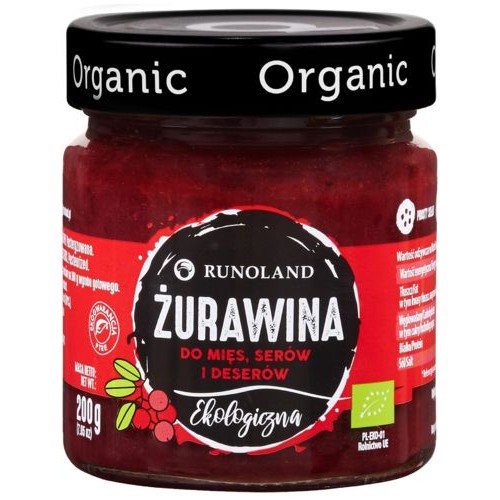 Żurawina do mięs, serów i deserów ekologiczna Runoland 200 g