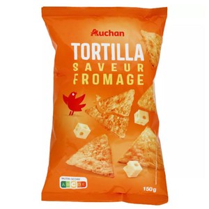 Tortilla chipsy kukurydziane o smaku sera Auchan 150 g