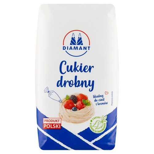 Opakowanie cukru drobnego Diamant. Produkt Polski, idealny do wypieków i kremów.