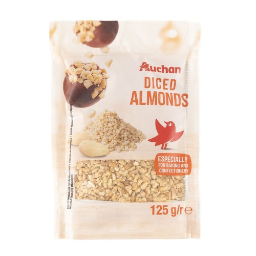 Migdały blanszowane prażone kostka Auchan 125 g