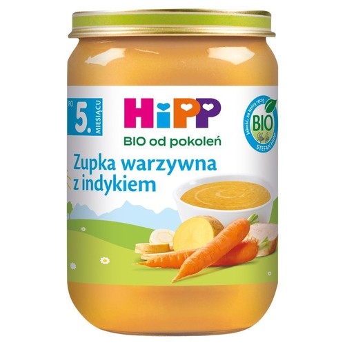 BIO Zupka warzywna z indykiem po 5. miesiącu HiPP 190 g