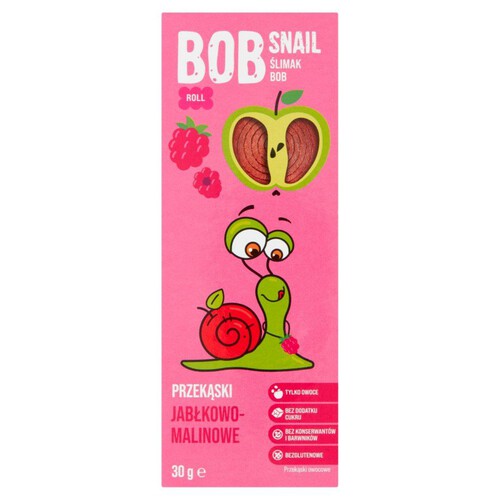 Przekąska  jabłko-malina bez dodatku cukru Bob Snail 30 g