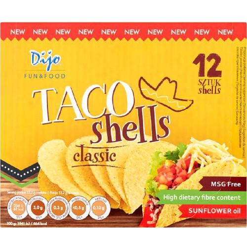 Taco shells placki kukurydziane do przygotowania taco Dijo 158 g