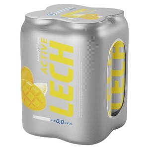 Active Piwo bezalkoholowe o smaku mango i cytryny alk.0.0% obj. Lech 4 x 500 ml