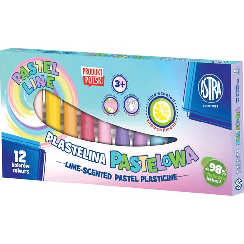 Plastelina pastelowa o zapachu limonki 12 kolorów ASTRA 12 sztuk