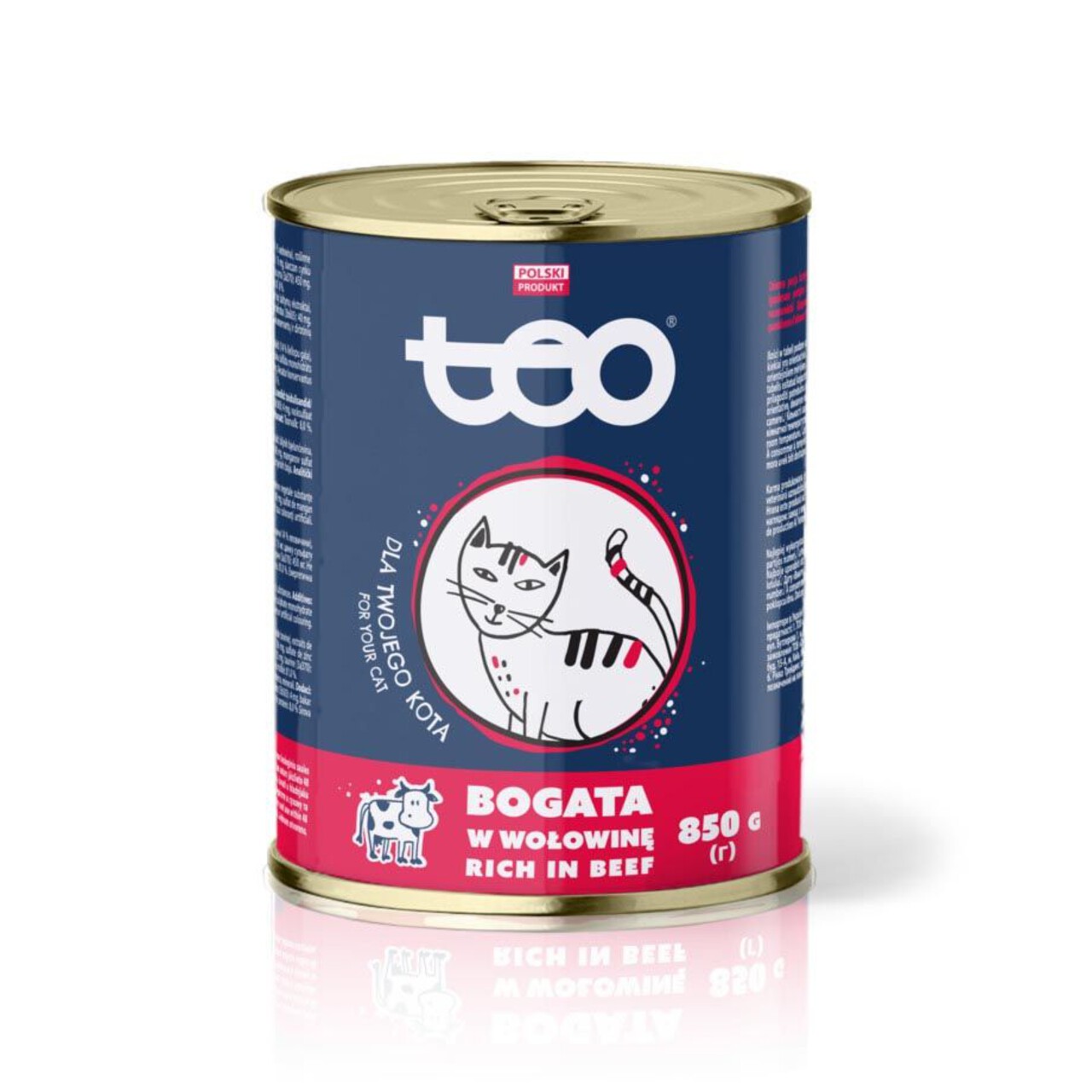Karma mokra z wołowiną dla dorosłych kotów Teo 850 g
