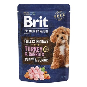 Karma mokra dla psów z indykiem i marchewką Brit 85 g