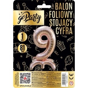 Balon foliowy stojący cyfra 9  GoParty 1 sztuka