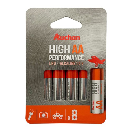 Baterie Alkaliczne AA (LR06) 1,5V Auchan 8 sztuk