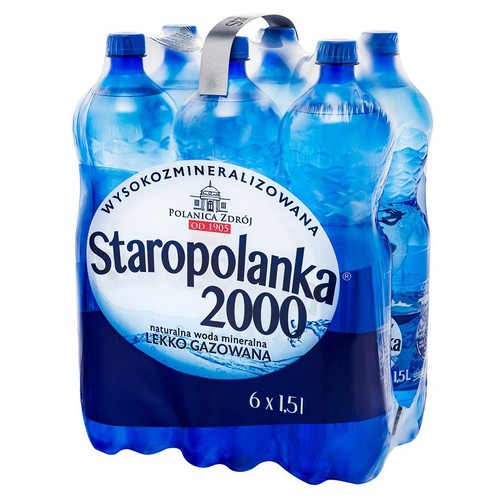 Naturalna woda mineralna lekko gazowana 2000 Staropolanka 6 x 1,5 l