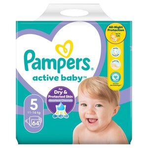 Pieluszki Active Baby 5 11-15 kg Pampers 64 sztuki