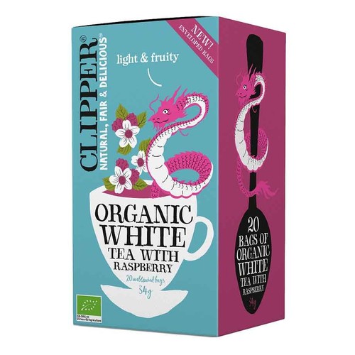 BIO Herbatka biała z maliną Clipper 20 torebek