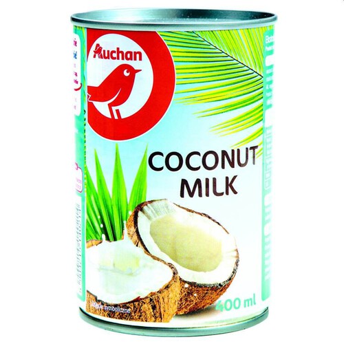 Mleko kokosowe 17-19% tłuszczu 80% ekstrakt z kokosa Auchan 400 ml