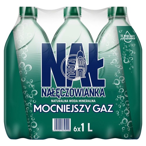 Woda mineralna mocniejszy gaz Nalęczowianka 6 x 1 l
