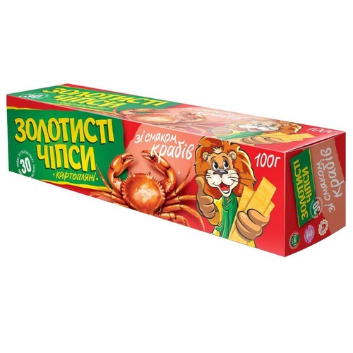 Chipsy ziemniaczane złociste o smaku kraba Golden Chips 100 g