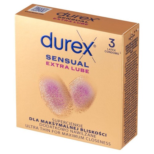 Prezerwatywy Sensual Extra Lubricated   Durex 3 sztuki