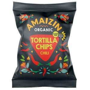 BIO Chipsy tortilla o smaku chili bezglutenowe   AMAIZIN 75 g