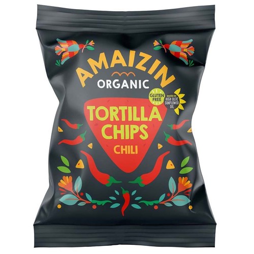 BIO Chipsy tortilla o smaku chili bezglutenowe   AMAIZIN 75 g