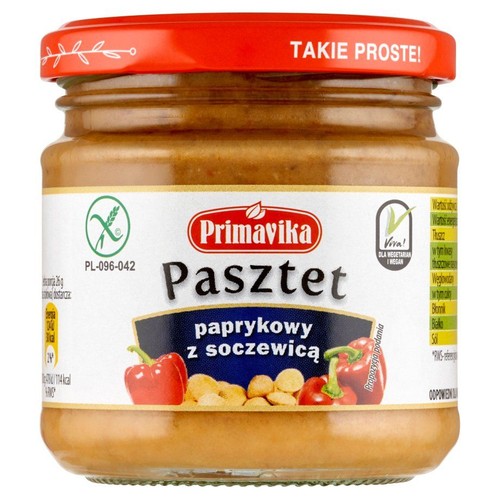Pasta kanapkowa z soczewicy i soi z dodatkiem papryki czerwonej Primavika 160 g