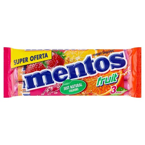 Cukierki do żucia o smaku owocowym  Mentos 3 x 38 g